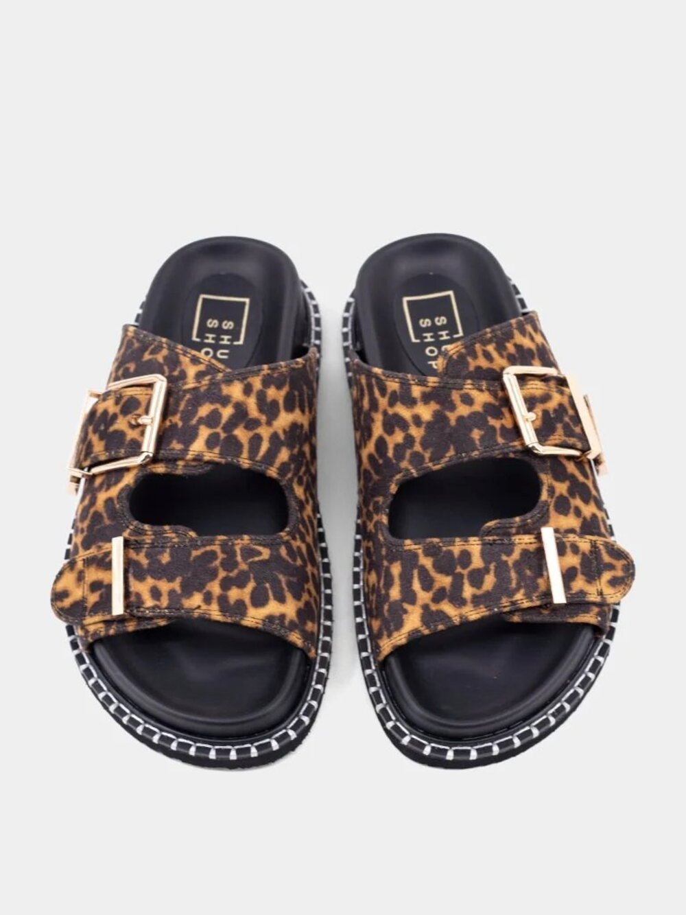 SHUSHOP Charlotte Leopard Print Sandals